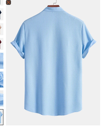 Camisa Suelta de Manga Corta para Hombre - Comodidad Veraniega - Image 18