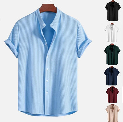 Camisa Suelta de Manga Corta para Hombre - Comodidad Veraniega - Image 23