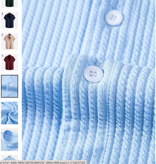 Camisa Suelta de Manga Corta para Hombre - Comodidad Veraniega - Image 24
