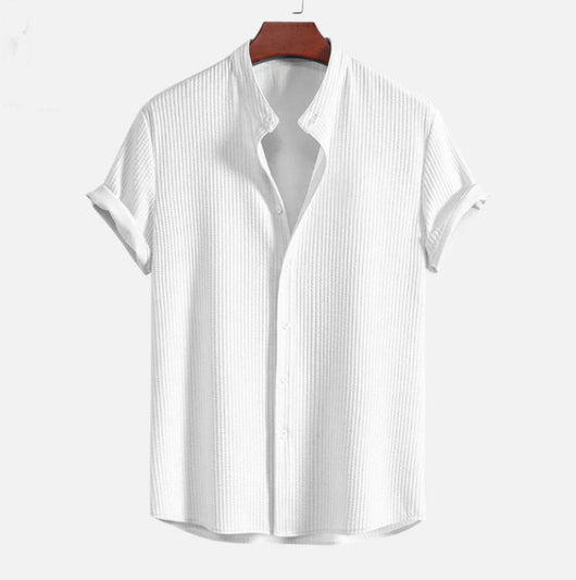 Camisa Suelta de Manga Corta para Hombre - Comodidad Veraniega - Image 28
