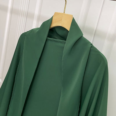 Tocado Árabe Baotou con Encaje - Velo de Moda en Colores Sólidos - Image 10