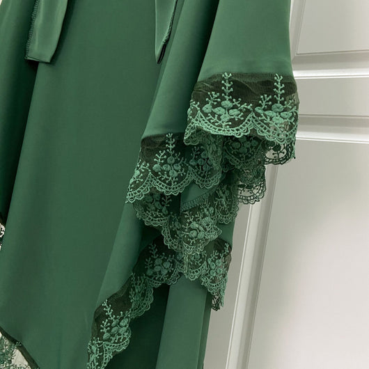Tocado Árabe Baotou con Encaje - Velo de Moda en Colores Sólidos - Image 11