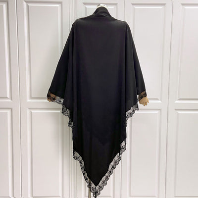 Tocado Árabe Baotou con Encaje - Velo de Moda en Colores Sólidos - Image 12