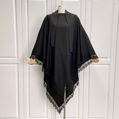Tocado Árabe Baotou con Encaje - Velo de Moda en Colores Sólidos - Image 15