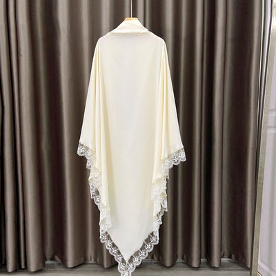 Tocado Árabe Baotou con Encaje - Velo de Moda en Colores Sólidos - Image 16