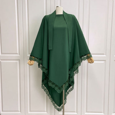 Tocado Árabe Baotou con Encaje - Velo de Moda en Colores Sólidos - Image 18