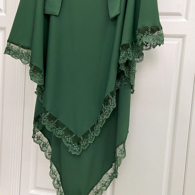 Tocado Árabe Baotou con Encaje - Velo de Moda en Colores Sólidos - Image 27