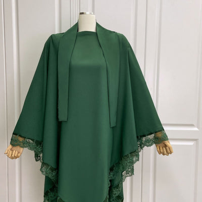 Tocado Árabe Baotou con Encaje - Velo de Moda en Colores Sólidos - Image 28