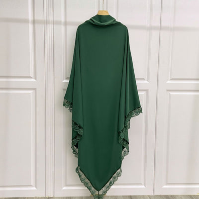 Tocado Árabe Baotou con Encaje - Velo de Moda en Colores Sólidos - Image 32