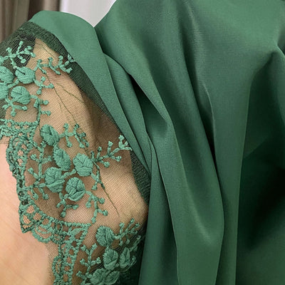 Tocado Árabe Baotou con Encaje - Velo de Moda en Colores Sólidos - Image 33