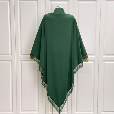 Tocado Árabe Baotou con Encaje - Velo de Moda en Colores Sólidos - Image 34