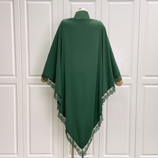 Tocado Árabe Baotou con Encaje - Velo de Moda en Colores Sólidos - Image 34