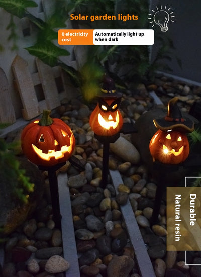 Linterna Solar de Calabaza Halloween - Decoración de Resina Artesanal para Jardín - Image 22
