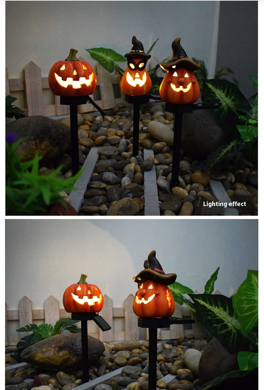 Linterna Solar de Calabaza Halloween - Decoración de Resina Artesanal para Jardín - Image 23