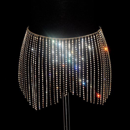 Falda Danza Vientre Lentejuelas Flecos Brillante - Image 6