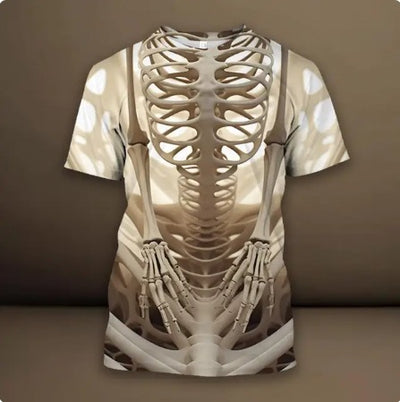 Playera Hip Hop 3D Calavera Estampado Europeo Tendencia Urbana - Image 33