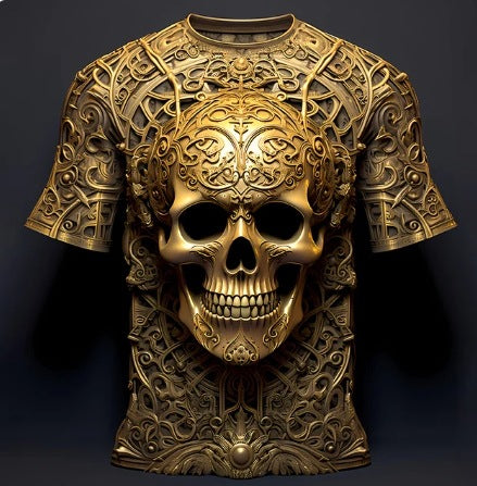 Playera Hip Hop 3D Calavera Estampado Europeo Tendencia Urbana - Image 38