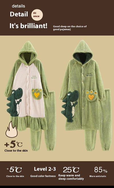 Bata Térmica de Franela para Parejas - Talla Grande Coral Fleece Invierno - Image 31