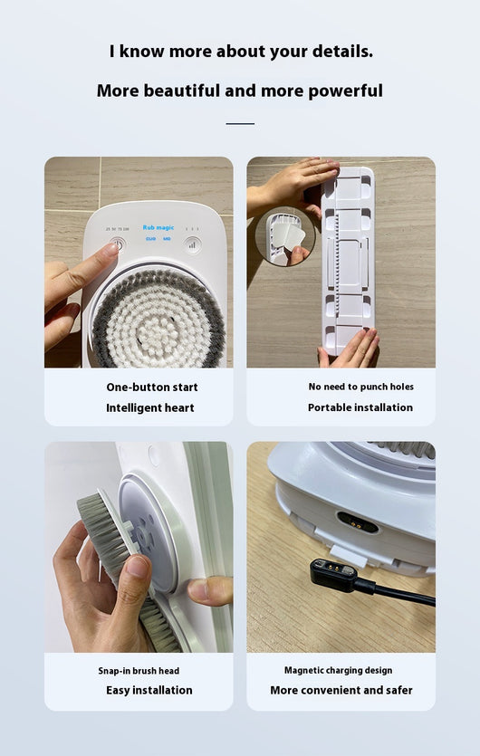 Three PBT brush head refills for an electric bath rubbing machine, packaged in a clear blister pack with a teal backing. - Image 31