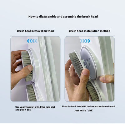 Three PBT brush head refills for an electric bath rubbing machine, packaged in a clear blister pack with a teal backing. - Image 39