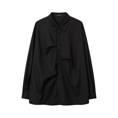 Camisa Plisada Suelta de Manga Larga para Hombre - Diseño Moderno y Elegante - Image 24