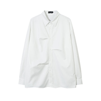 Camisa Plisada Suelta de Manga Larga para Hombre - Diseño Moderno y Elegante - Image 25