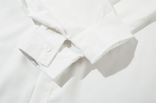 Camisa Plisada Suelta de Manga Larga para Hombre - Diseño Moderno y Elegante - Image 35