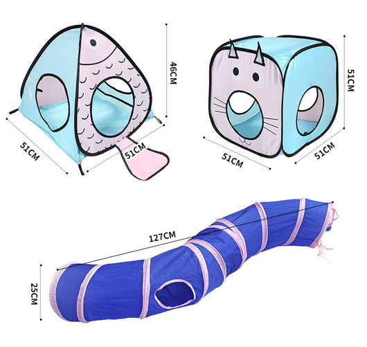 Carpa Plegable para Gatos con Túnel Interactivo - Image 6