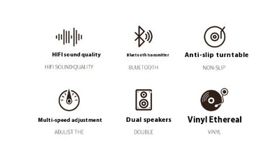 Tocadiscos Retro Bluetooth con Fonocaptor Piezoeléctrico - Image 23