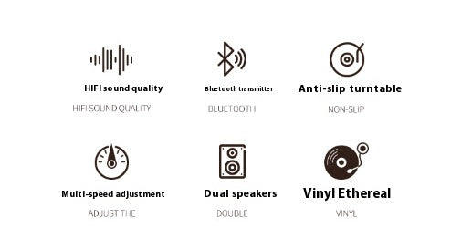 Tocadiscos Retro Bluetooth con Fonocaptor Piezoeléctrico - Image 23