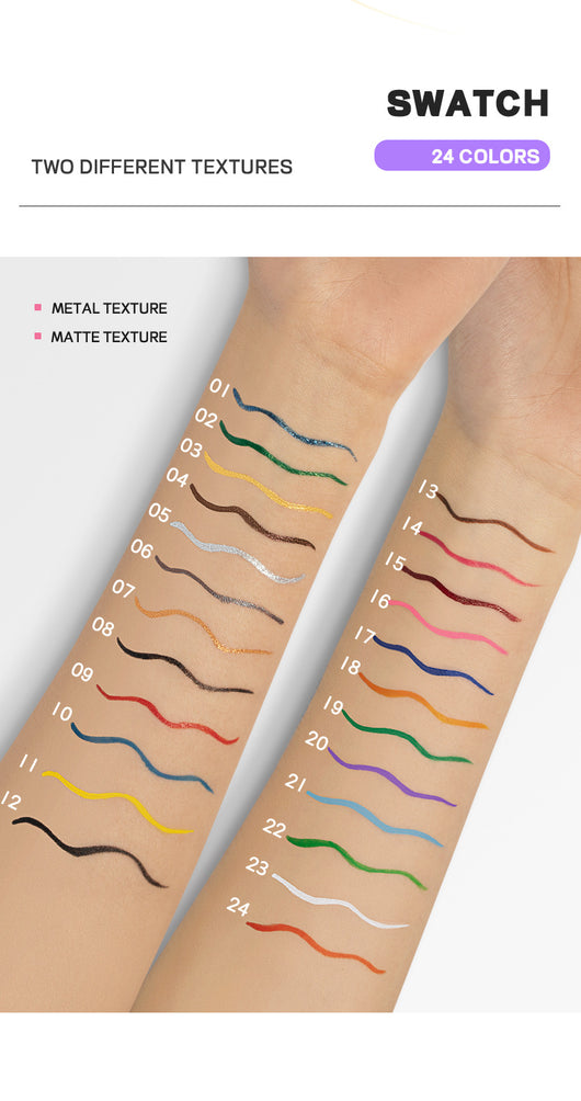 Delineador de Ojos 24 Colores Waterproof de Secado Rápido Ultra Preciso - Image 62