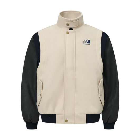 Chaqueta Deportiva Beisbolera Hombre con Contraste de Piel PU - Image 31