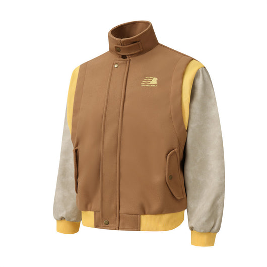Chaqueta Deportiva Beisbolera Hombre con Contraste de Piel PU - Image 39