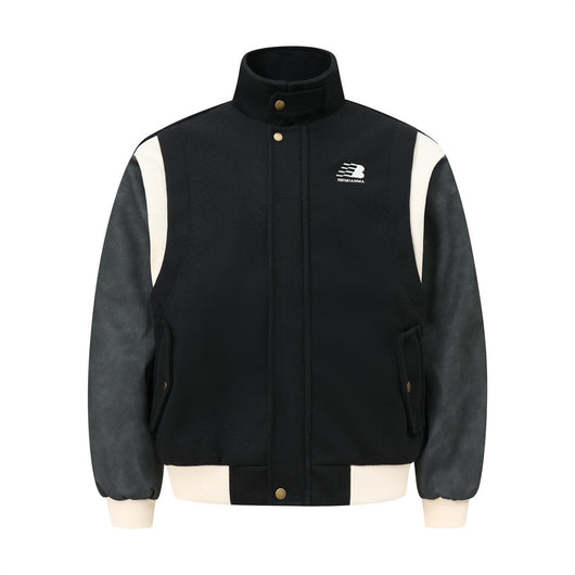 Chaqueta Deportiva Beisbolera Hombre con Contraste de Piel PU - Image 40