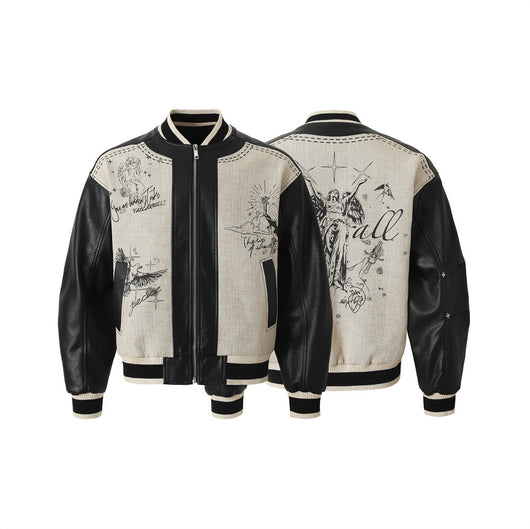 Chaqueta Suelta Estilo Retro Americano con Estampado de Alas de Ángel - Image 30