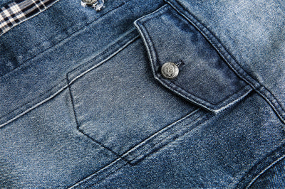 Chaqueta Denim con Costuras Irregulares y Efecto Dos Piezas - Image 39