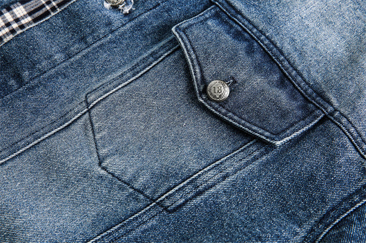 Chaqueta Denim con Costuras Irregulares y Efecto Dos Piezas - Image 39
