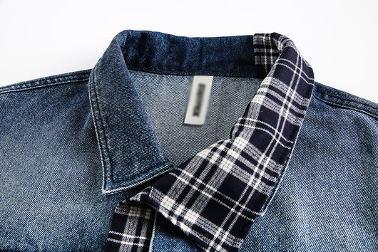 Chaqueta Denim con Costuras Irregulares y Efecto Dos Piezas - Image 42