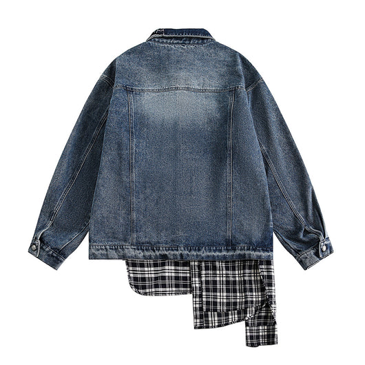 Chaqueta Denim con Costuras Irregulares y Efecto Dos Piezas - Image 43