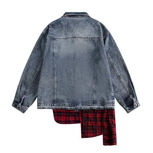 Chaqueta Denim con Costuras Irregulares y Efecto Dos Piezas - Image 51