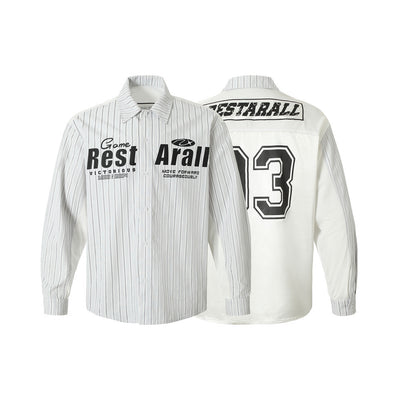 Camisa Manga Larga Hombre con Estampado de Letras Diseño Oversize - Image 29