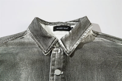 Camisa Vaquera Desgastada de Estilo Industrial para Hombre - Image 19
