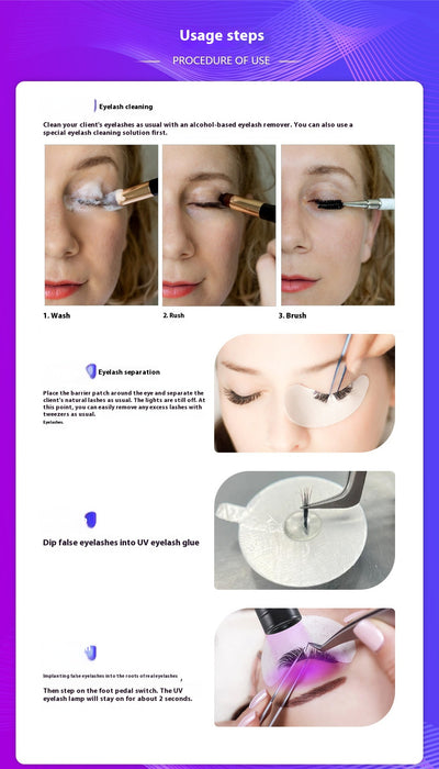 Lámpara Secadora UV para Adhesivo de Pestañas de Secado Rápido - Image 11