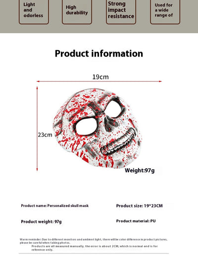 Máscara Calavera 3D de Espuma PU Blanda con Efecto Sangre - Halloween y Día de Muertos - Image 8