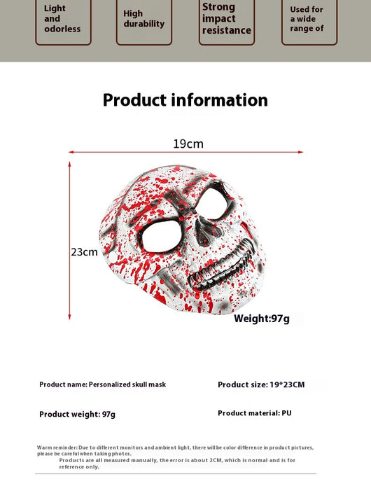 Máscara Calavera 3D de Espuma PU Blanda con Efecto Sangre - Halloween y Día de Muertos - Image 8