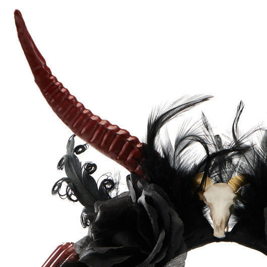 Diadema de Cuernos de Demonio Gótico - Accesorio Halloween Calavera Roja - Image 17