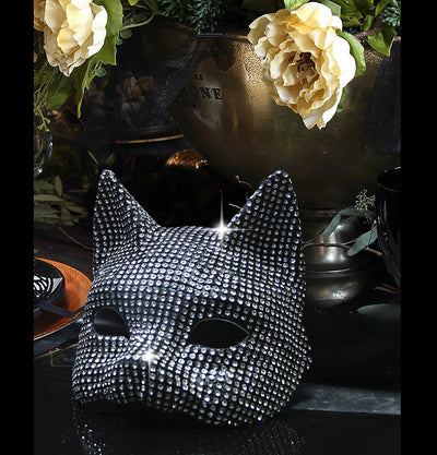 Traje de Gata Sexy con Máscara y Guantes de Diamantes para Halloween - Image 14