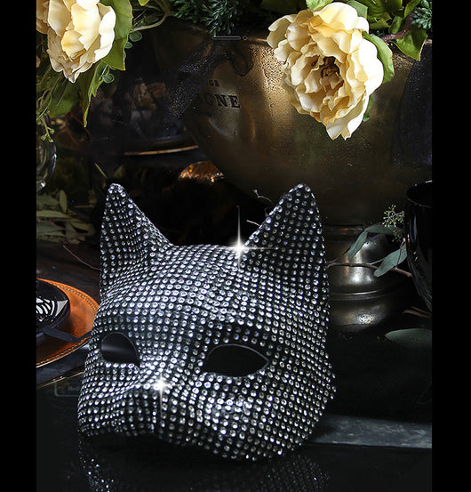 Traje de Gata Sexy con Máscara y Guantes de Diamantes para Halloween - Image 14