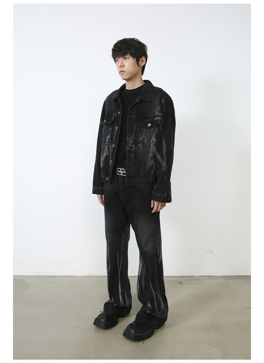 Traje de Mezclilla Retro Holgado Efecto Desgastado - Image 27