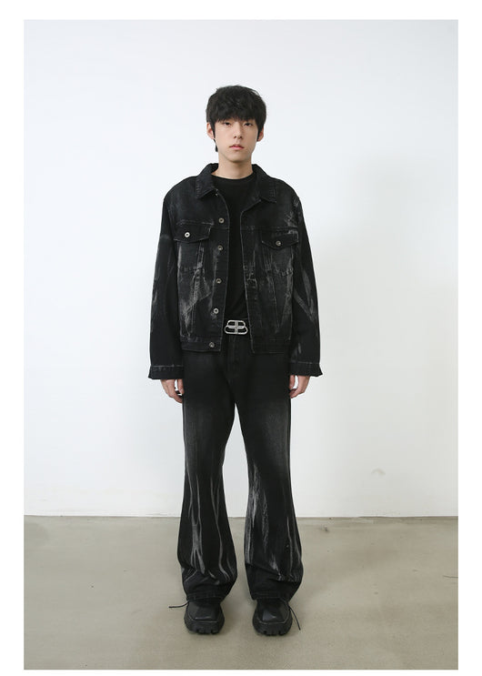 Traje de Mezclilla Retro Holgado Efecto Desgastado - Image 34